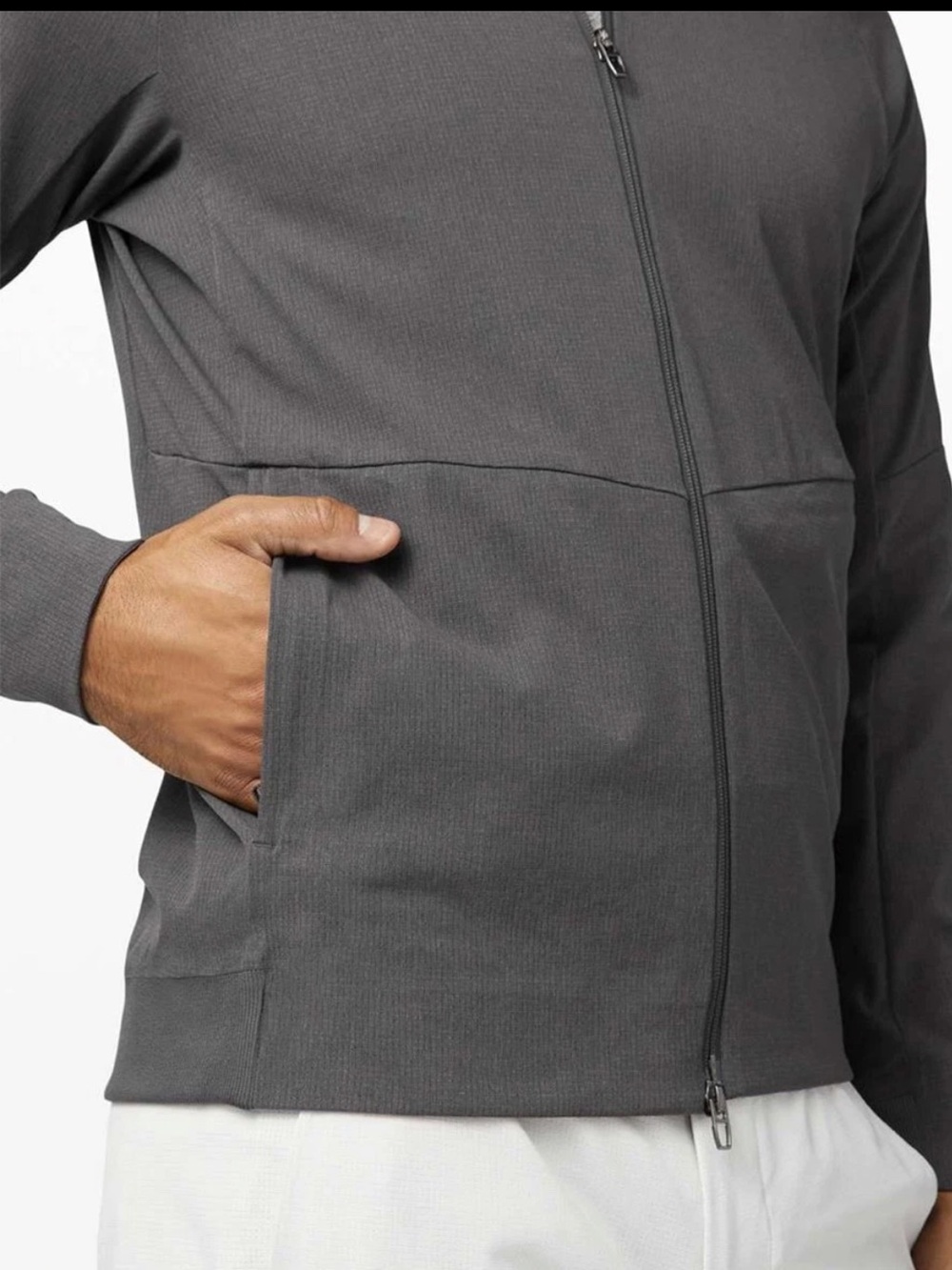 lululemon athletica Airing Easy Bomber Men's Charcoal Lightweight Zip Jacket M